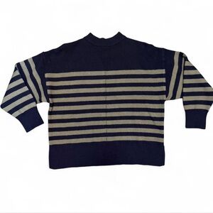 ZARA Striped Mock Neck Sweater S | Cozy Minimalist Winter Staple Academia